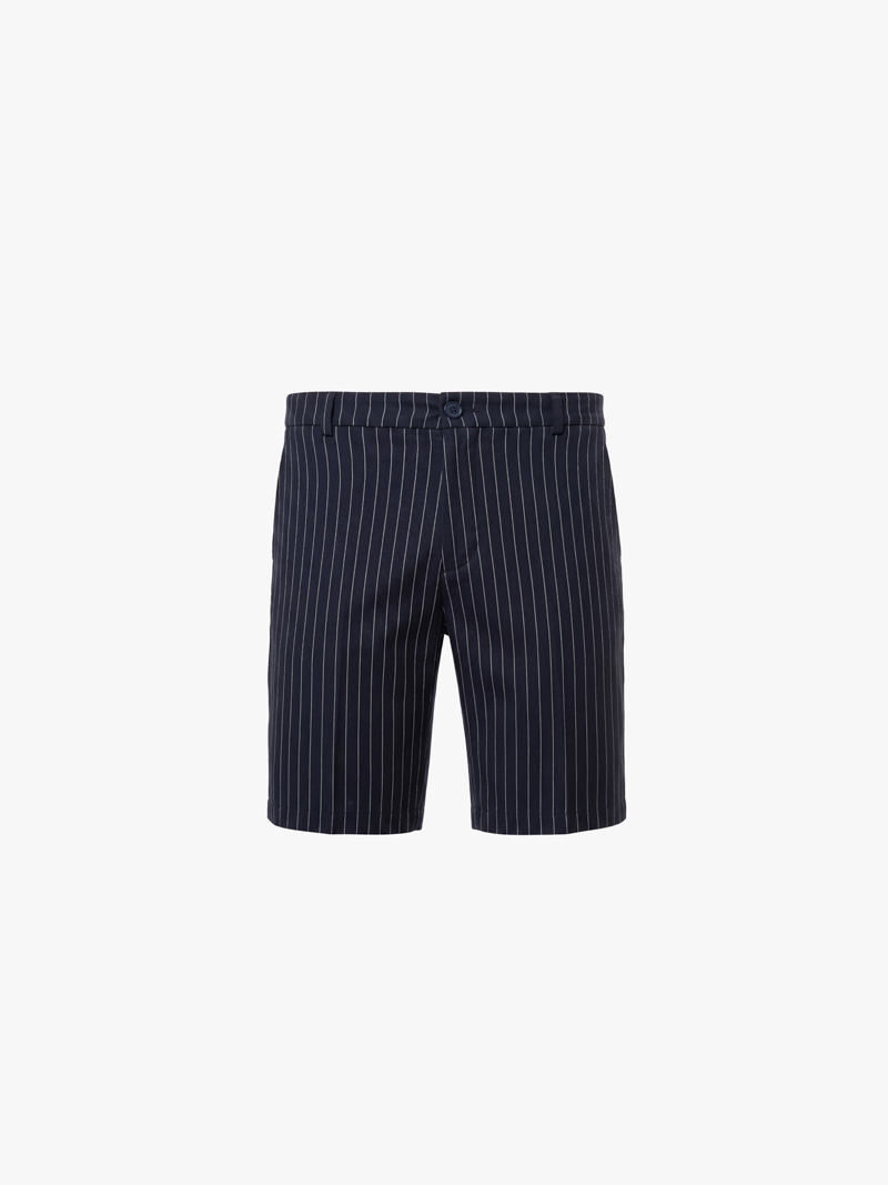 Quần Short Sọc Form Straight QS086 Màu Xanh Đen