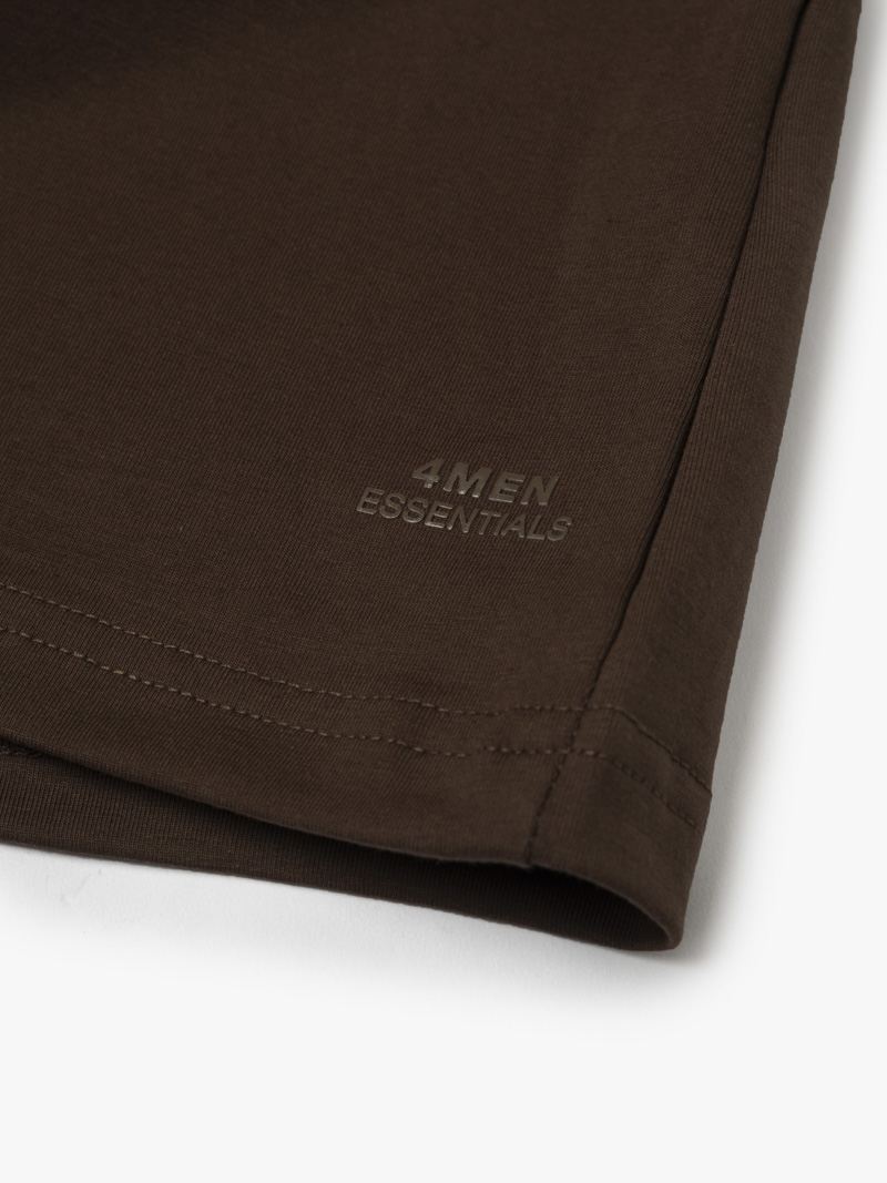 Áo Thun Cổ Tròn In 4MEN Essentials Form Slimfit AT194 Màu Nâu Đậm