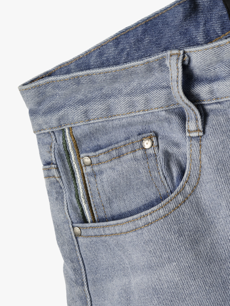 Quần Jean Phối Dây Sọc 2 Bên Sườn Form Straight Đen QJ128 Màu Xanh