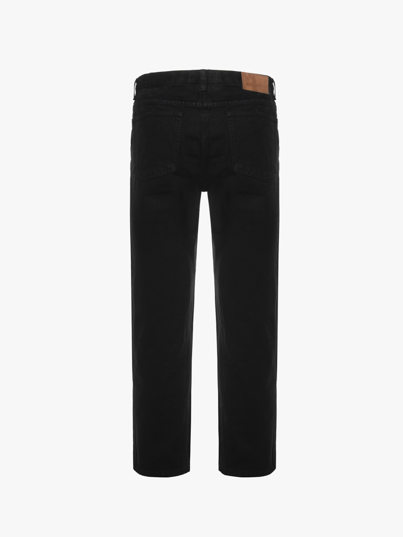 Quần Jean Phối Dây Sọc 2 Bên Sườn Form Straight Đen QJ133 Màu Đen