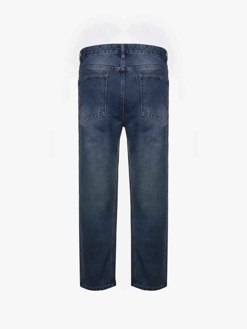 Quần Jean Phối Dây Sọc 2 Bên Sườn Form Straight Xanh QJ131 Màu Xanh
