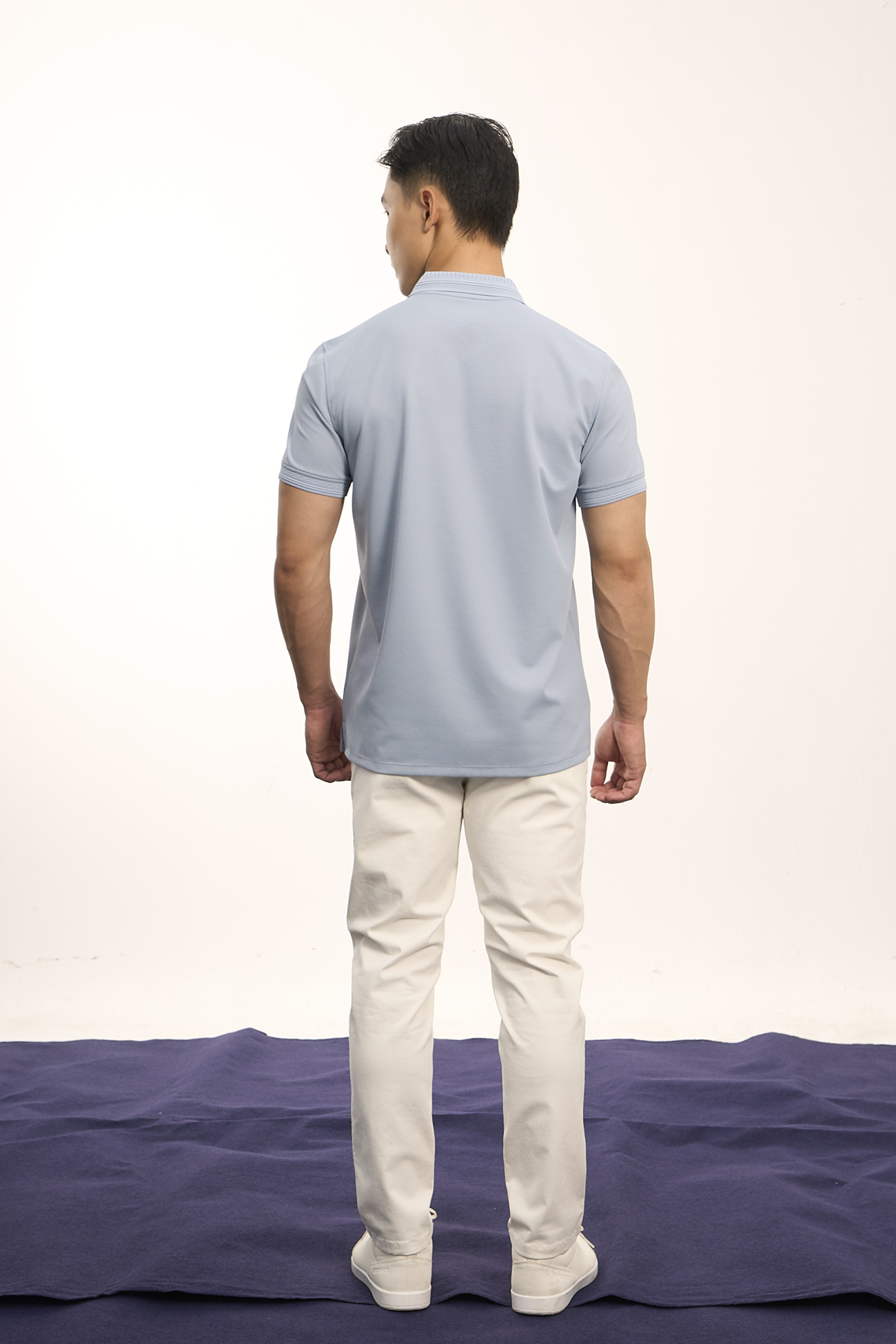 Áo Polo Cool-X In Logo Bông Tuyết Form Regular PO185 Xanh Biển