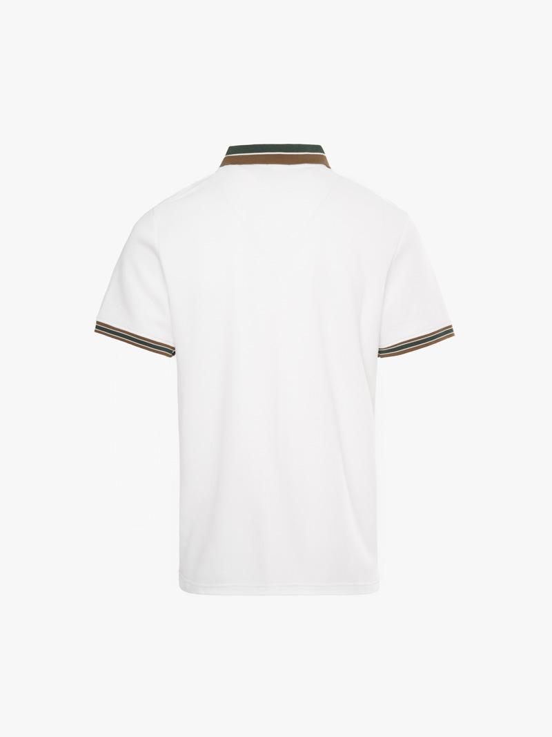 Áo Polo Phối Bo Signature Stripe Form Regular PO194 Màu Trắng