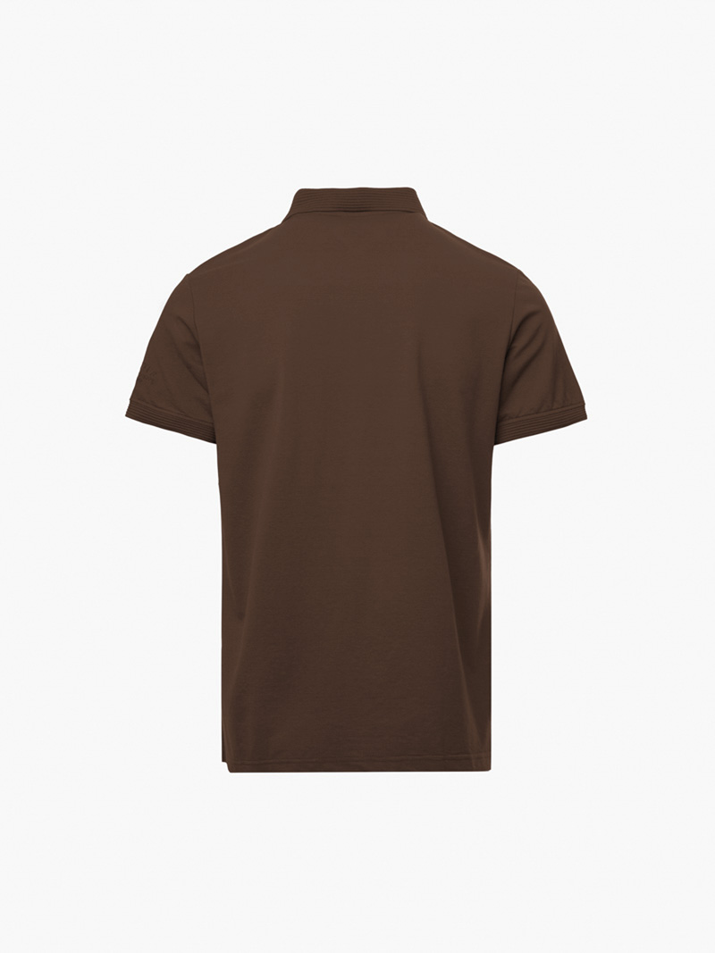 Áo Polo Vải Modal Thêu 4MEN Club Tay Áo Form Slimfit PO138 Màu Nâu Đậm