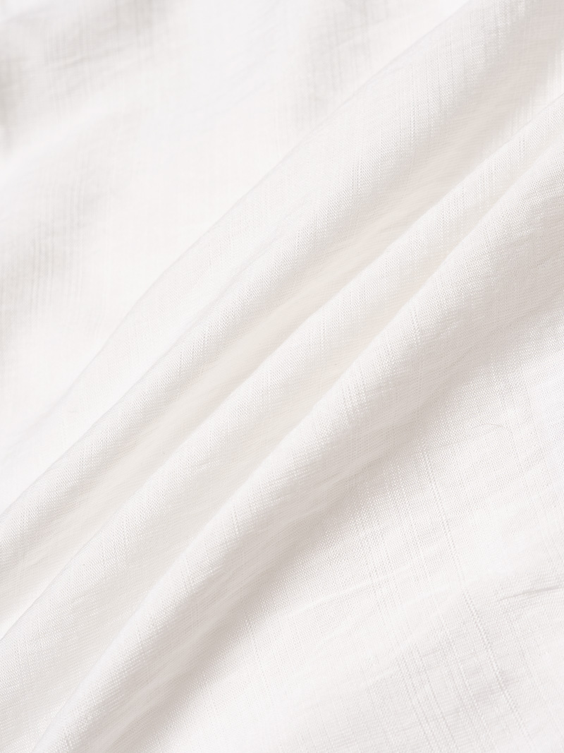 Áo Sơ Mi Linen Xước Ngắn Tay Form Regular SM203 Màu Trắng