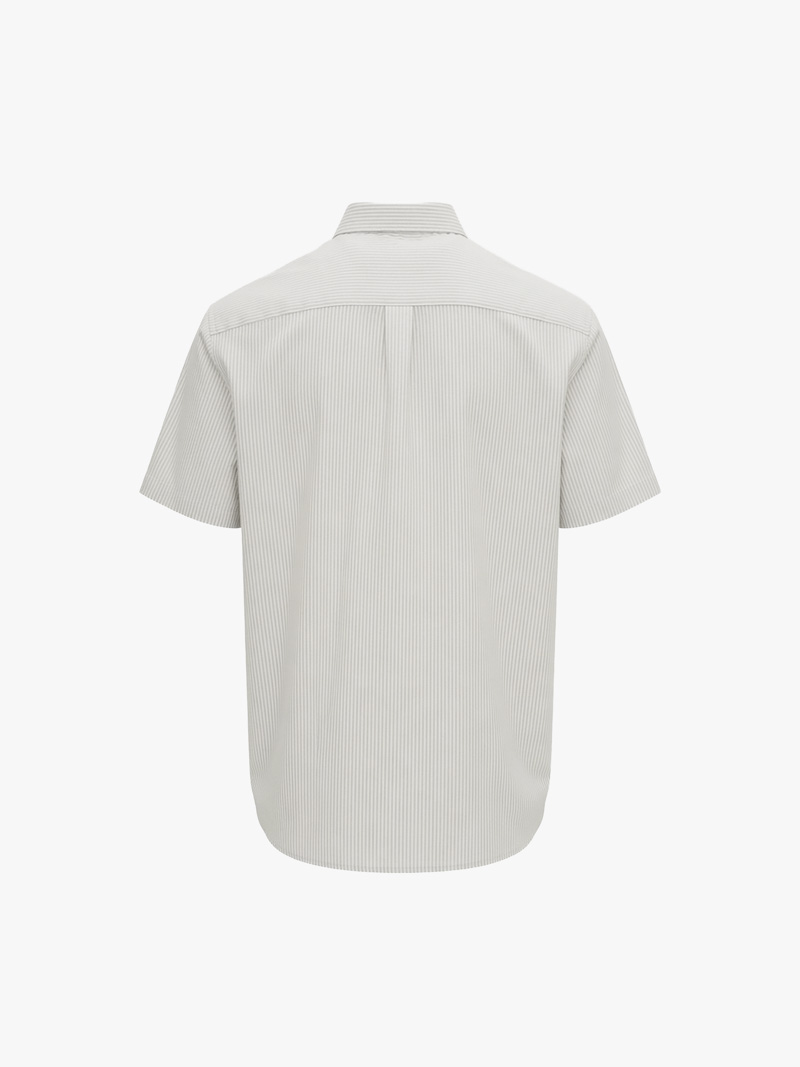 Áo Sơ Mi Signature Stripe Sọc Tay Ngắn Form Regular SM210 Màu Sọc Xám