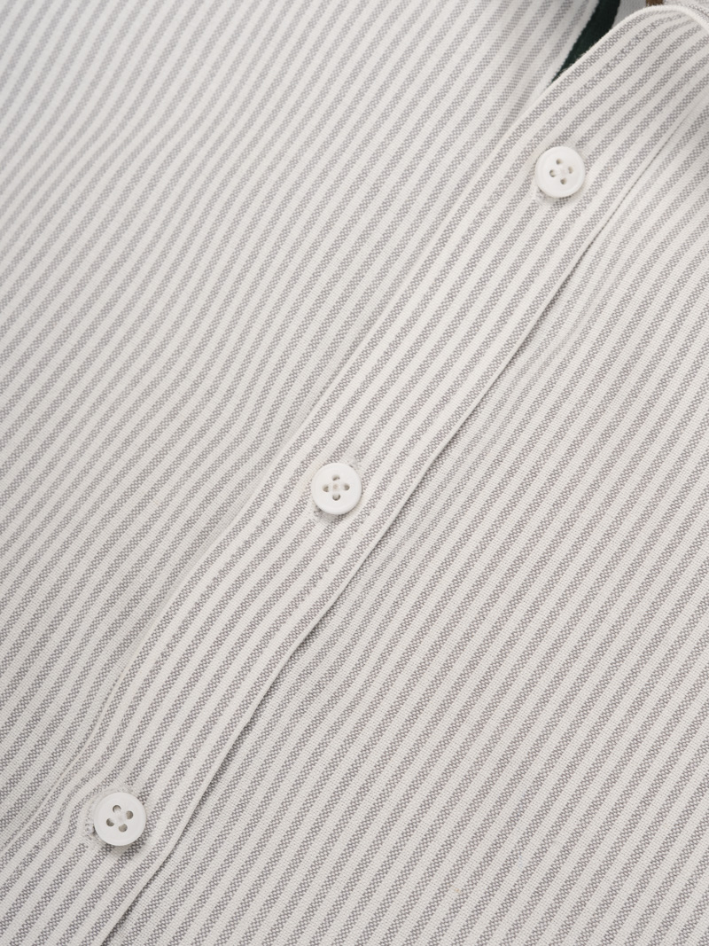 Áo Sơ Mi Signature Stripe Sọc Tay Ngắn Form Regular SM210 Màu Sọc Xám