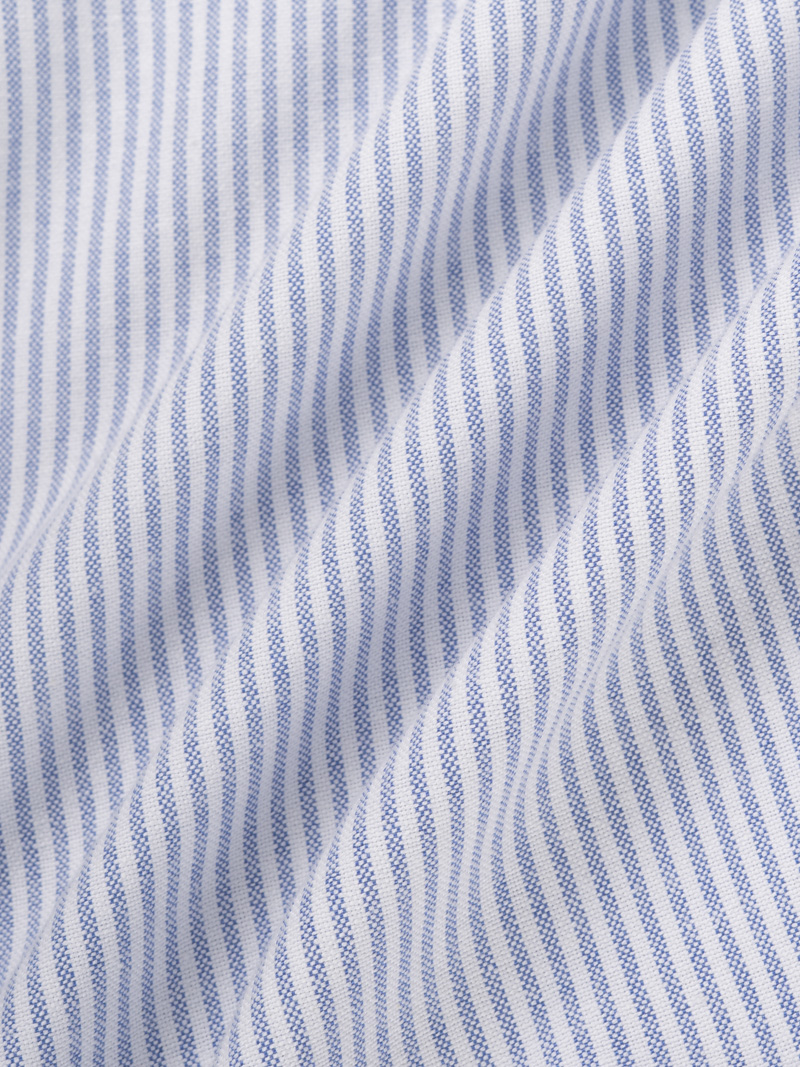 Áo Sơ Mi Signature Stripe Sọc Tay Ngắn Form Regular SM210 Mùa Sọc Xanh Biển