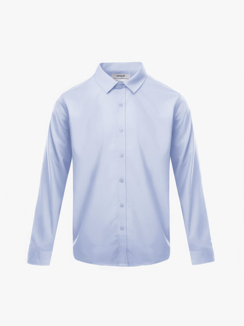 Áo Sơ Mi Trơn Form Slimfit SM205 Màu Xanh Biển