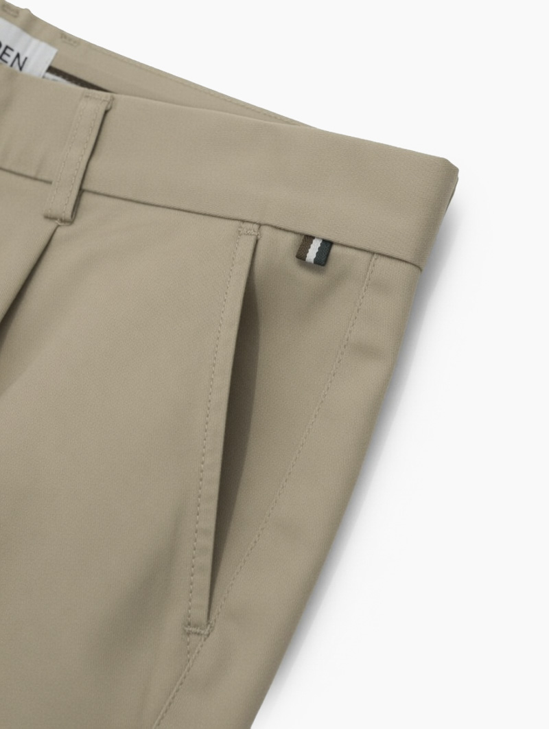 Quần Kaki Signature Stripe Trơn Form Regular QK036 Màu Be