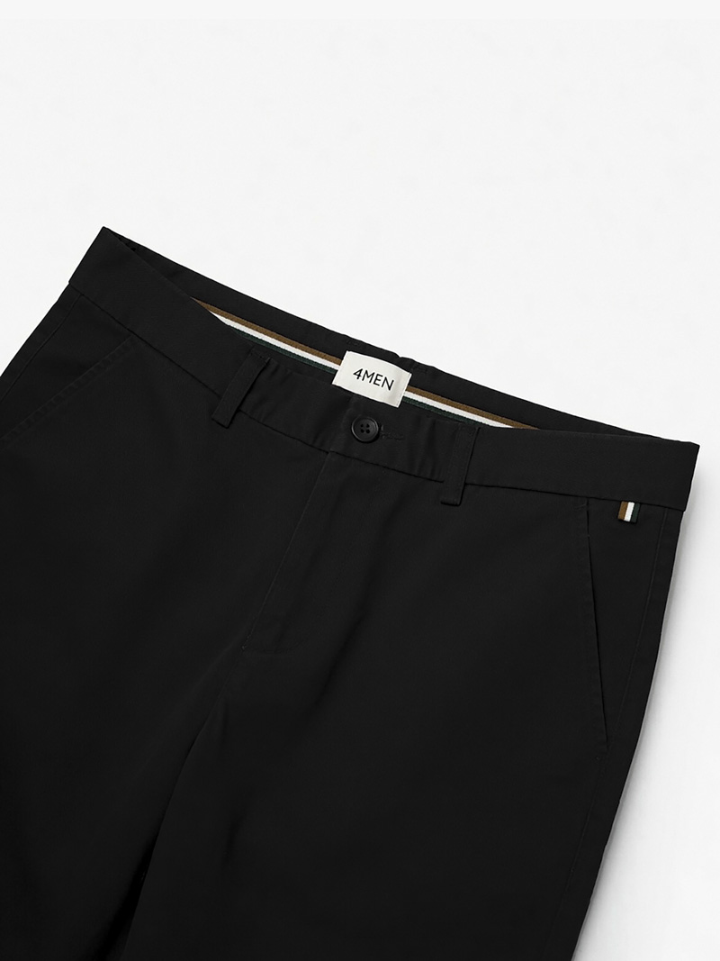 Quần Kaki Signature Stripe Trơn Form Regular QK036 Màu Đen
