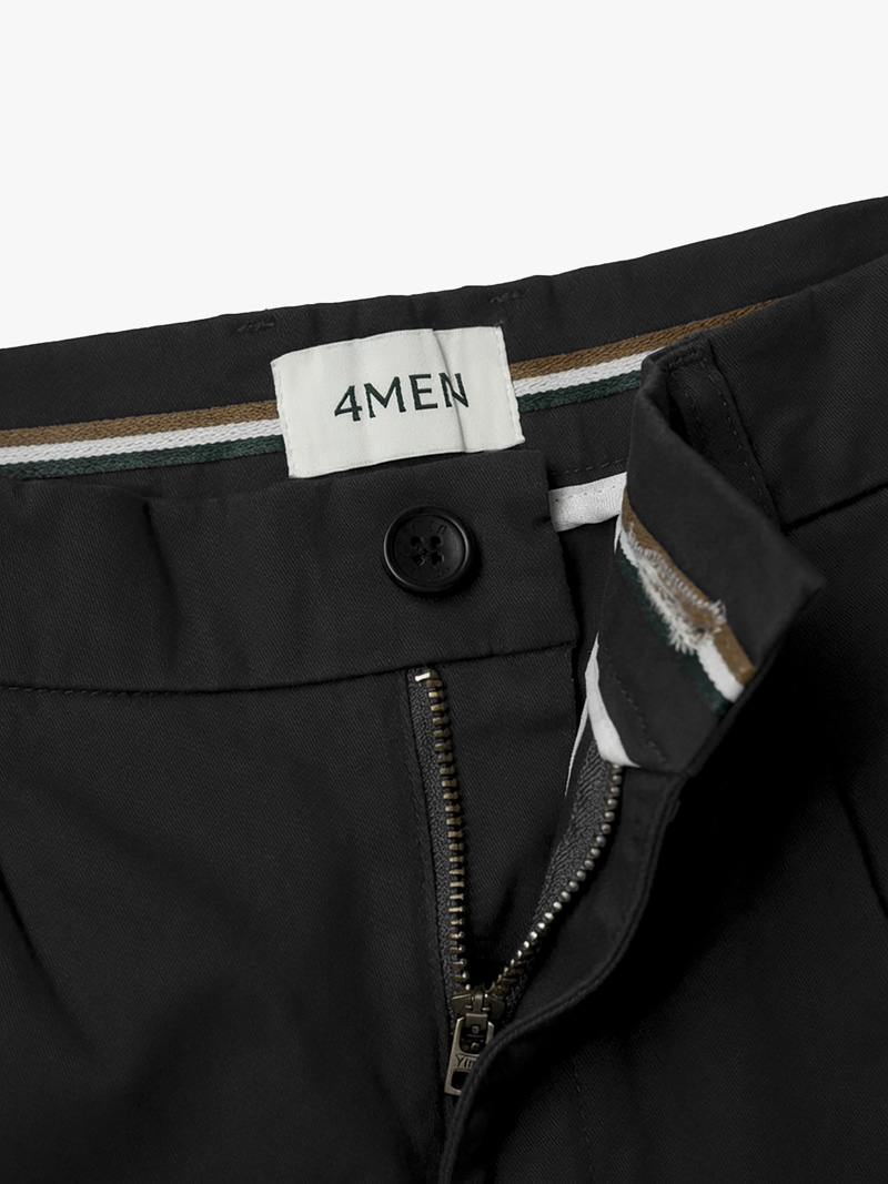 Quần Kaki Signature Stripe Trơn Form Regular QK036 Màu Đen