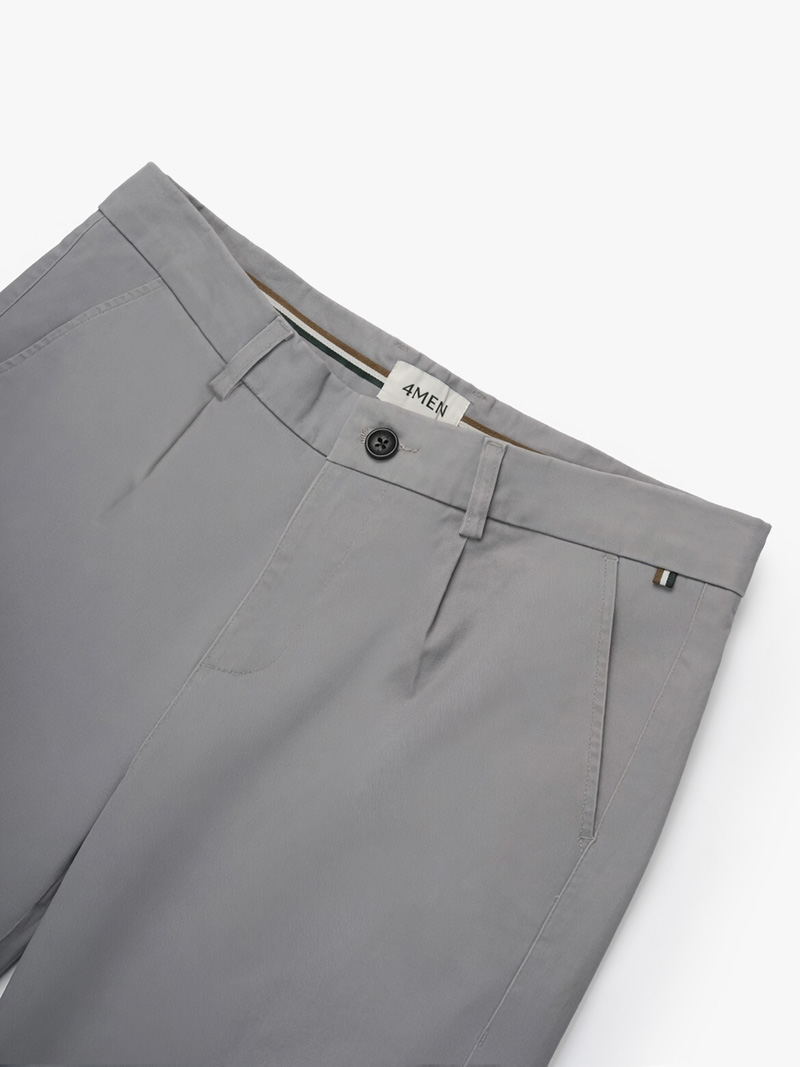 Quần Kaki Signature Stripe Trơn Form Regular QK036 Màu Xám
