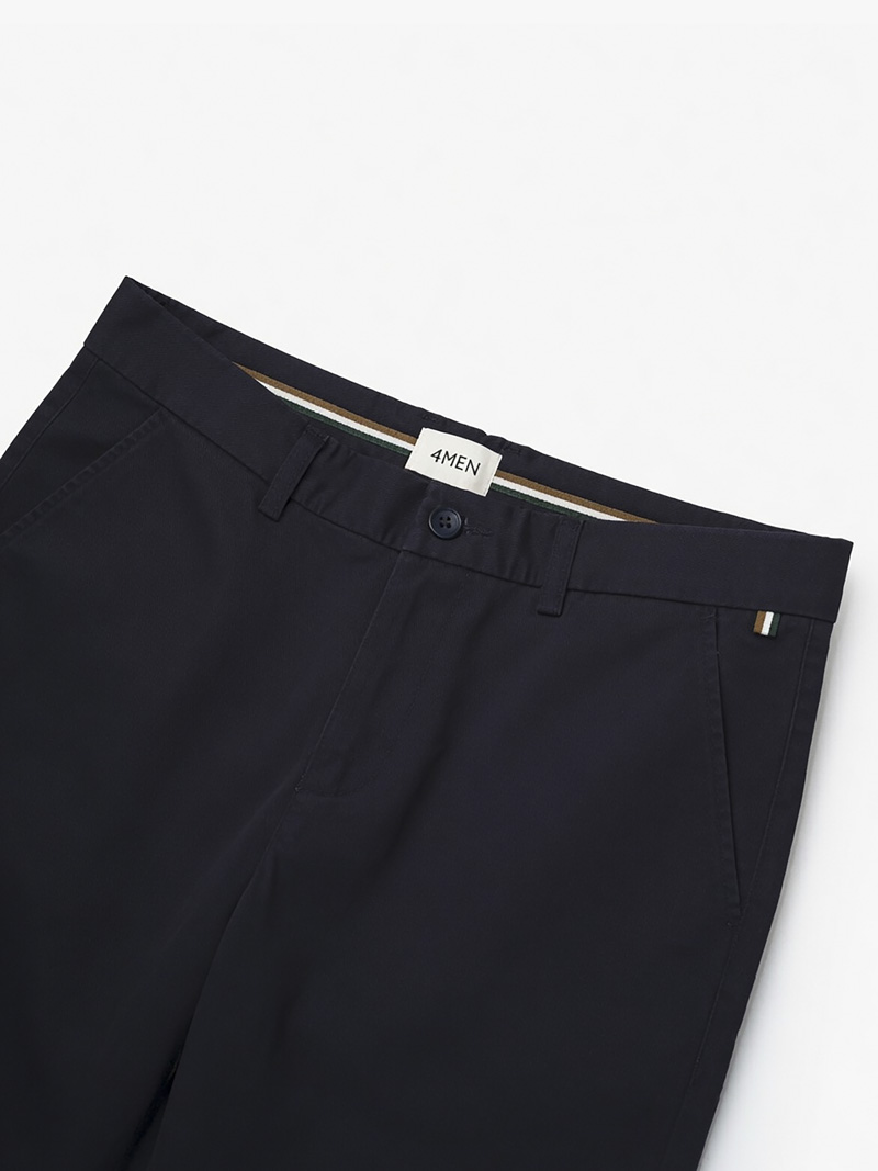 Quần Kaki Signature Stripe Trơn Form Regular QK036 Màu Xanh Đen