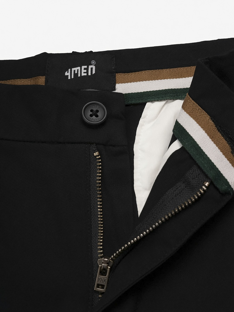 Quần Short Signature Stripe Form Straight QS088 Màu Đen