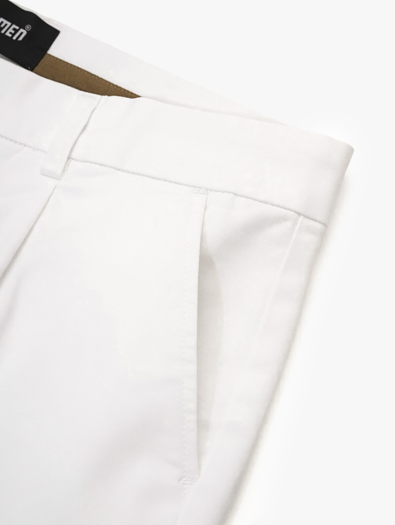 Quần Short Signature Stripe Form Straight QS088 Màu Trắng