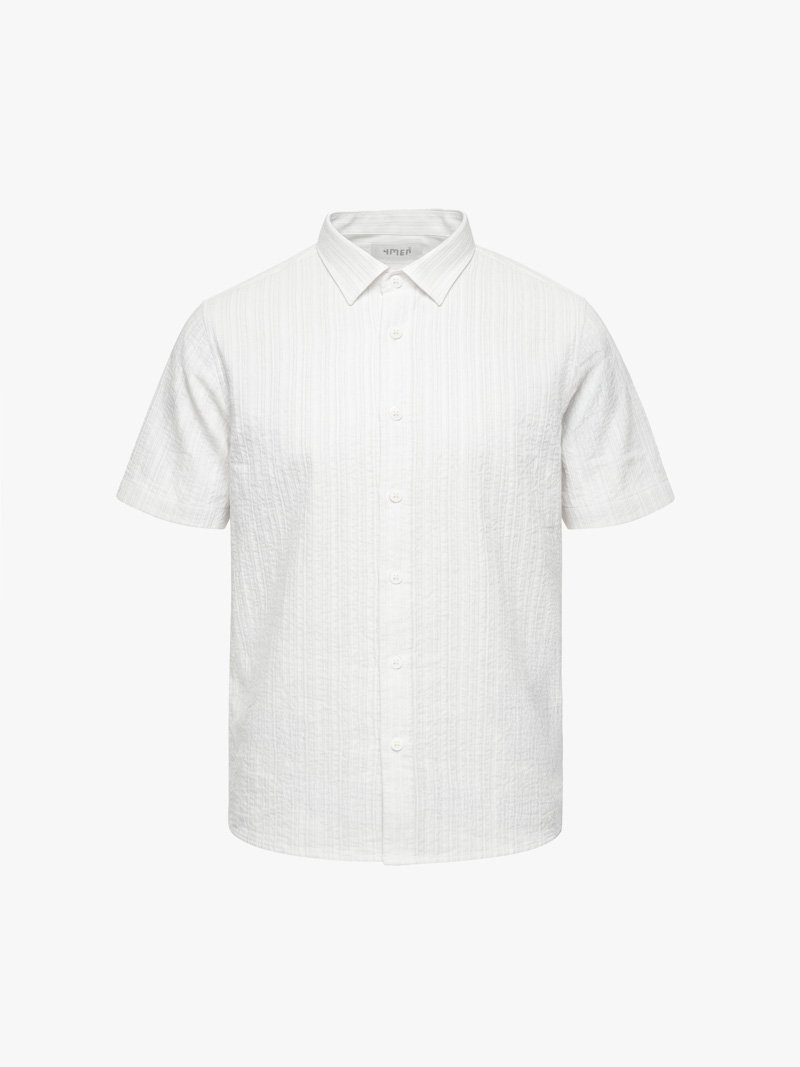 Áo Sơ Mi Seersucker Ngắn Tay Form Regular SM204 Màu Trắng