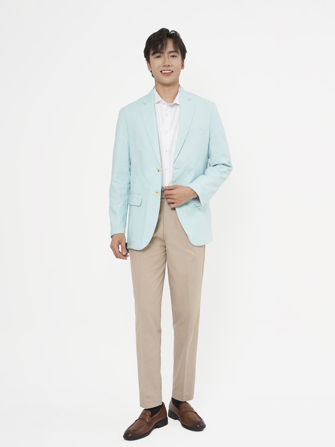 Áo Vest Trơn Linen Form Regular AV040 Màu Xanh Biển