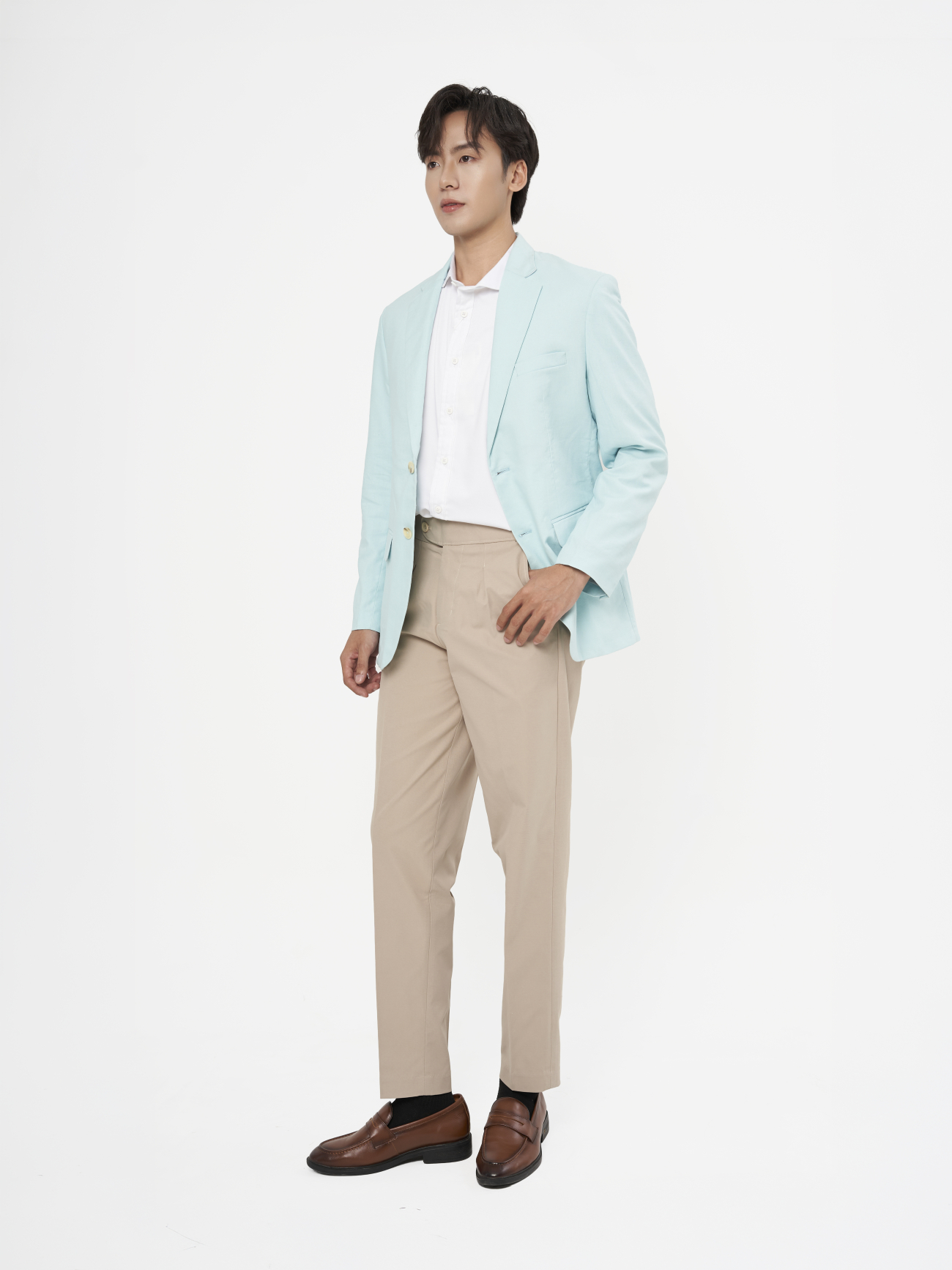 Áo Vest Trơn Linen Form Regular AV040 Màu Xanh Biển