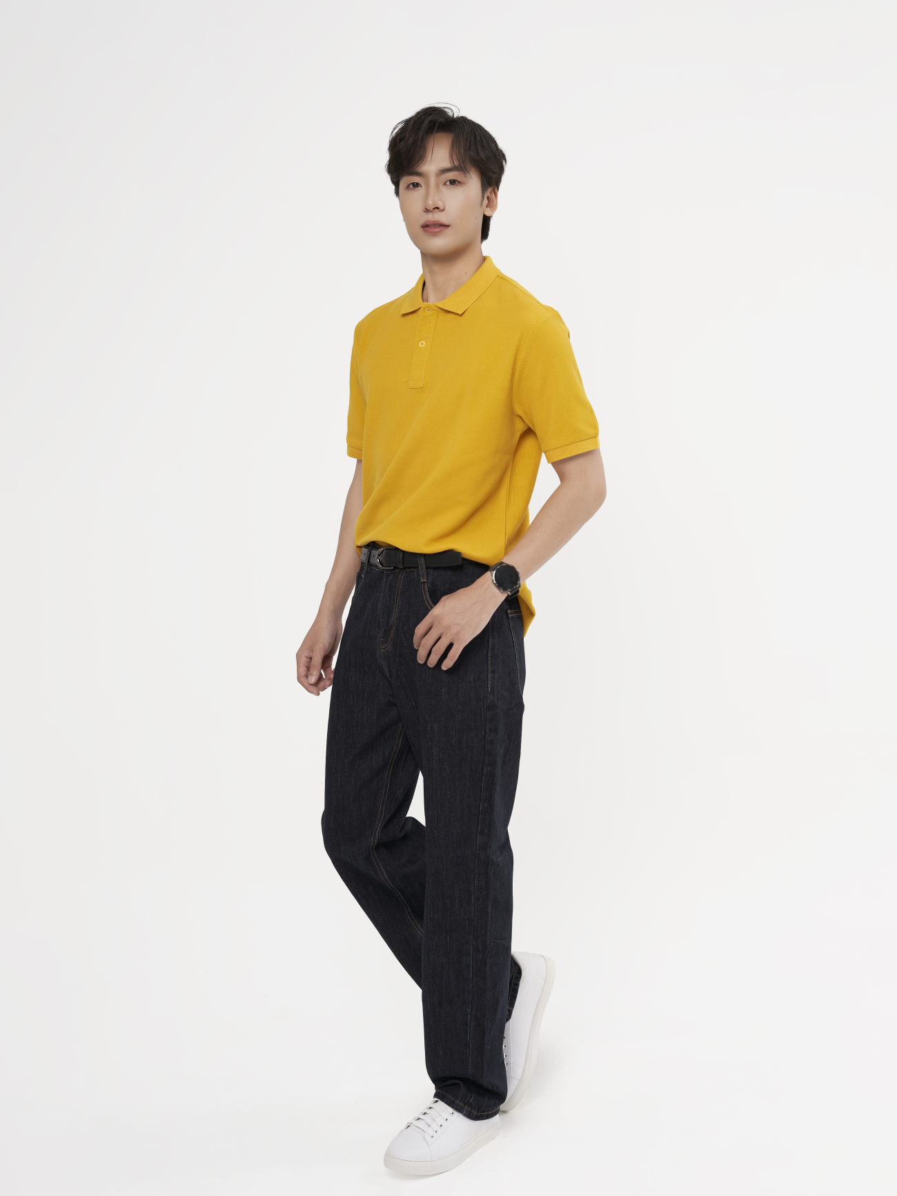 Quần Jean Phối Dây Sọc 2 Bên Sườn Form Straight Đen QJ127 Màu Xanh Đen