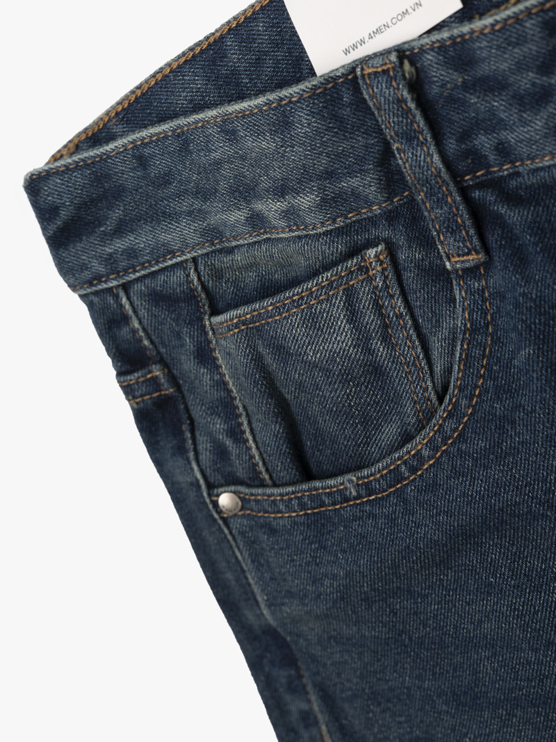 Quần Jean Trơn Túi Kiểu Form Straight QJ134 Màu Xanh