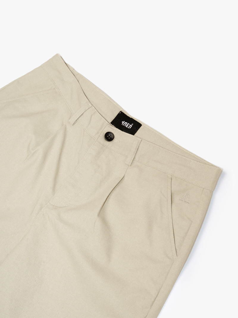 Quần Short Linen Thêu Cánh Buồm Form Straight QS087 Màu Be