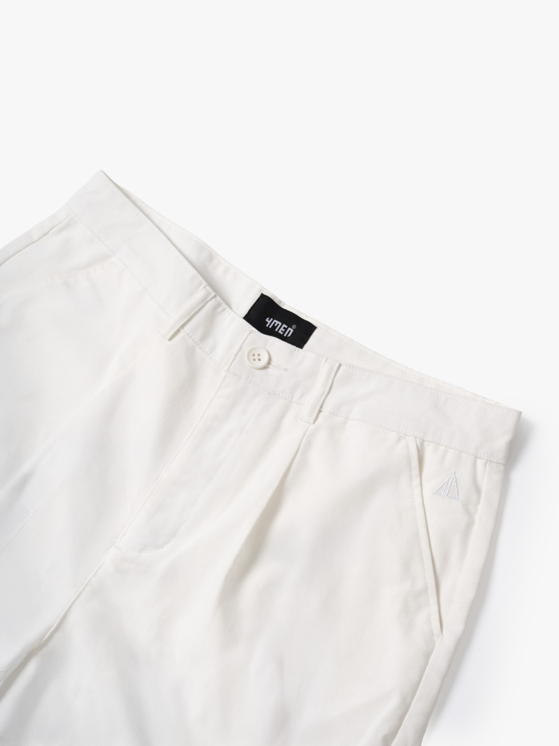 Quần Short Linen Thêu Cánh Buồm Form Straight QS087 Màu Trắng