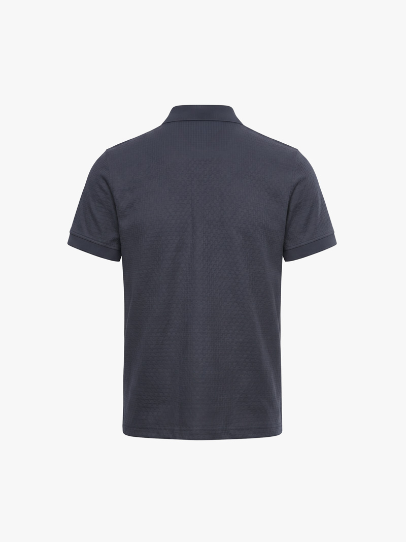 Áo Polo Jacquard Texture Nẹp Dấu Khuy Form Modern PO197 Màu Xanh Đen