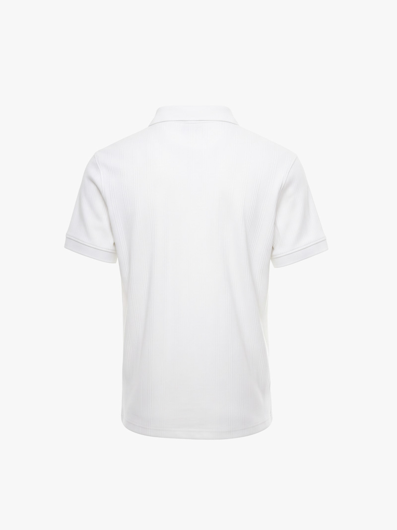 Áo Polo Vertical Texture Cổ V Bo Kiểu Form Modern PO199 Màu Trắng