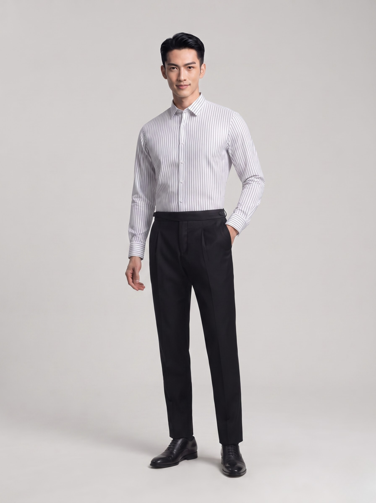 Áo Sơ Mi Sọc Form Slimfit SM172 Sọc Trắng