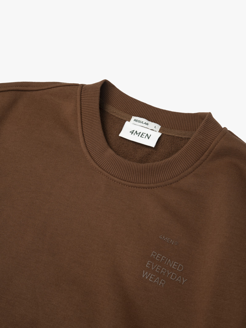Áo Sweatshirt Chân Cua In Chữ Form Regular AS007 Màu Nâu