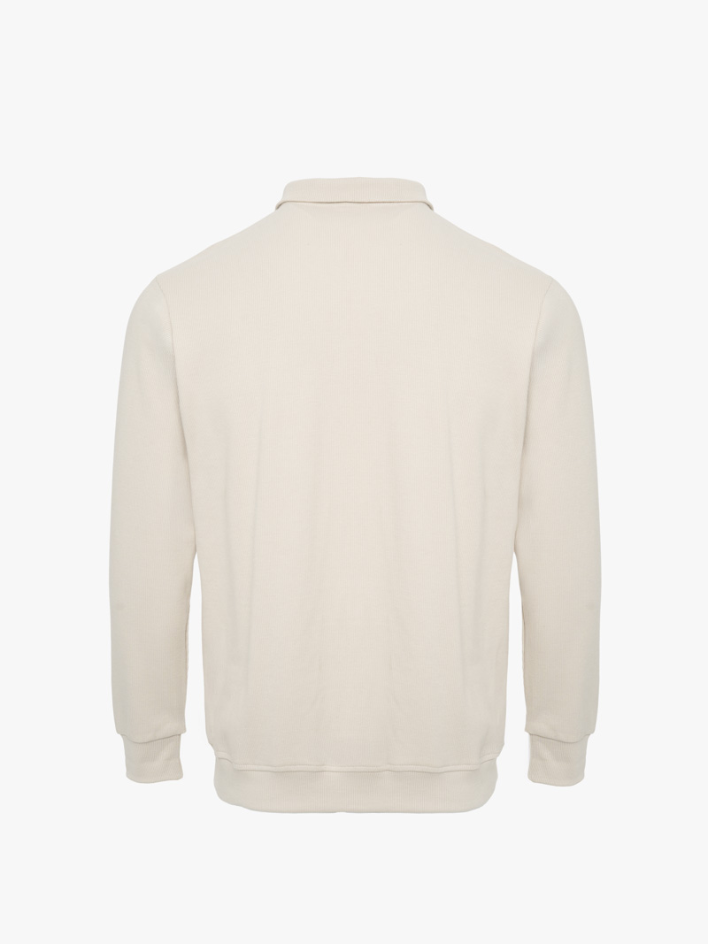 Áo Sweatshirt Trơn Dây Kéo Form Regular AS006 Màu Be Nhạt
