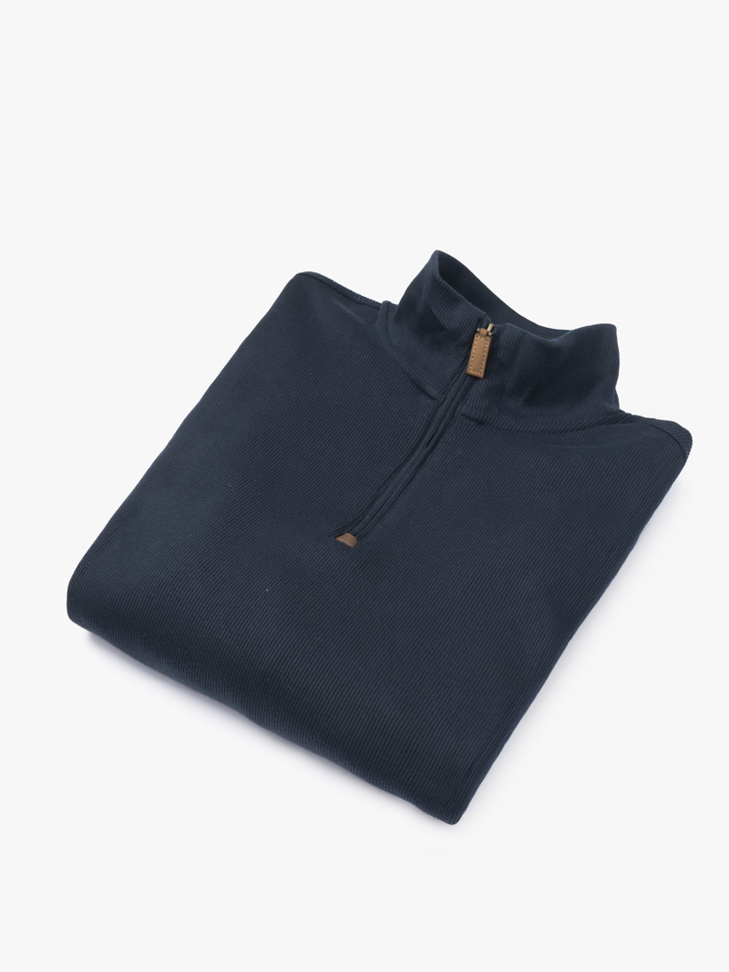 Áo Sweatshirt Trơn Dây Kéo Form Regular AS006 Màu Xanh Đen