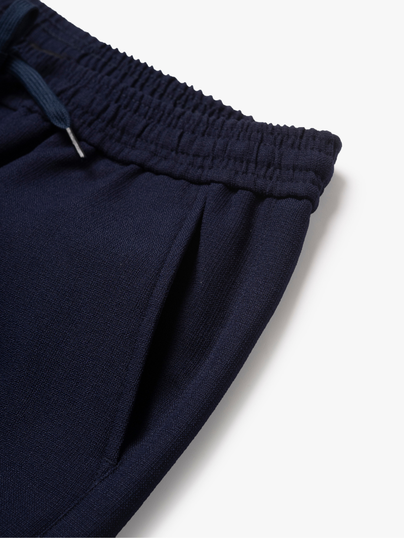 Quần Short Linen Trơn Form Straight QS085 Màu Xanh Đen