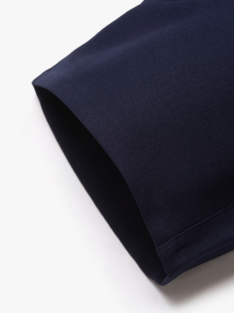 Quần Short Linen Trơn Form Straight QS085 Màu Xanh Đen