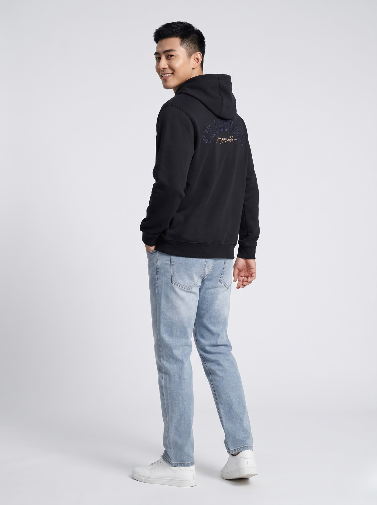 Áo Hoodie In Classical Form Regular AH005 Màu Đen