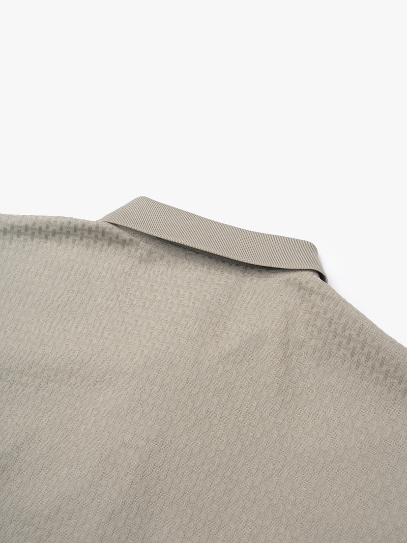 Áo Polo Jacquard Texture Nẹp Dấu Khuy Form Modern PO197 Màu Nâu Xám