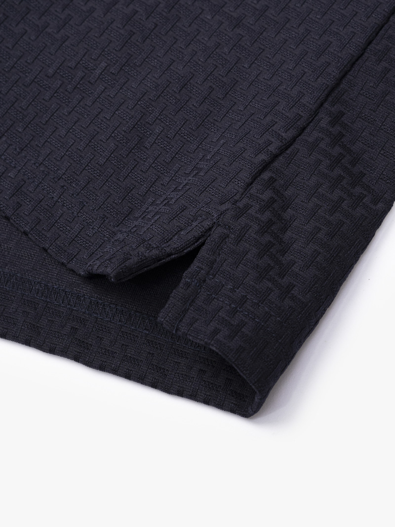 Áo Polo Jacquard Texture Nẹp Dấu Khuy Form Modern PO197 Màu Xanh Đen