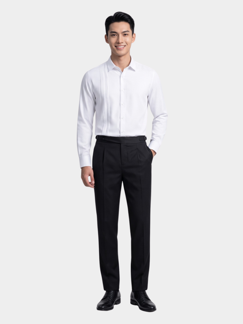 Áo Sơ Mi Cool-X Xếp Ly Thêu 4M Form Slimfit SM194