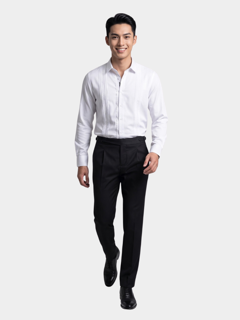 Áo Sơ Mi Cool-X Xếp Ly Thêu 4M Form Slimfit SM194