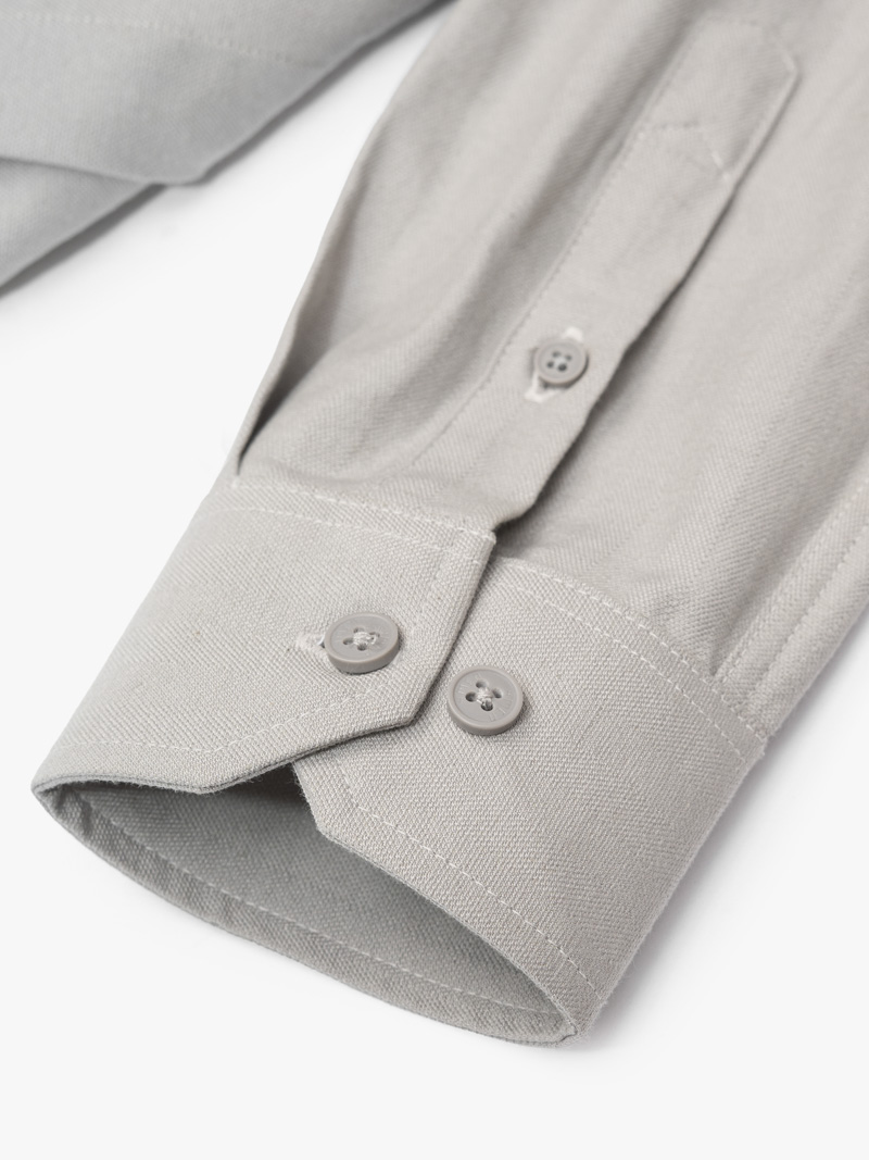 Áo Sơ Mi Herringbone Nẹp Dấu Khuy Form Regular SM211 Màu Xám