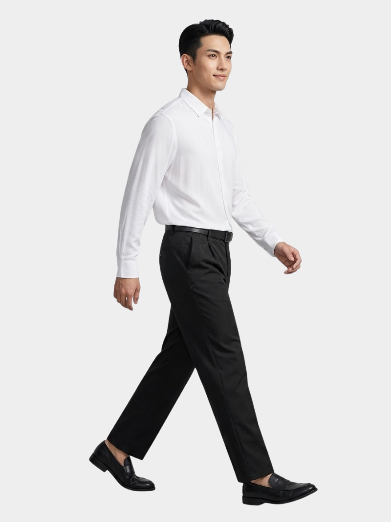 Áo Sơ Mi Tay Dài Vải Bamboo Thêu Chữ Liberty M Ở Vai Form Slimfit SM190