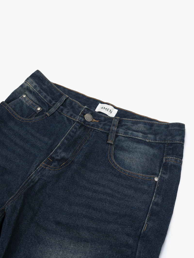 Quần Jean Trơn Form Straight QJ136 Màu Xanh