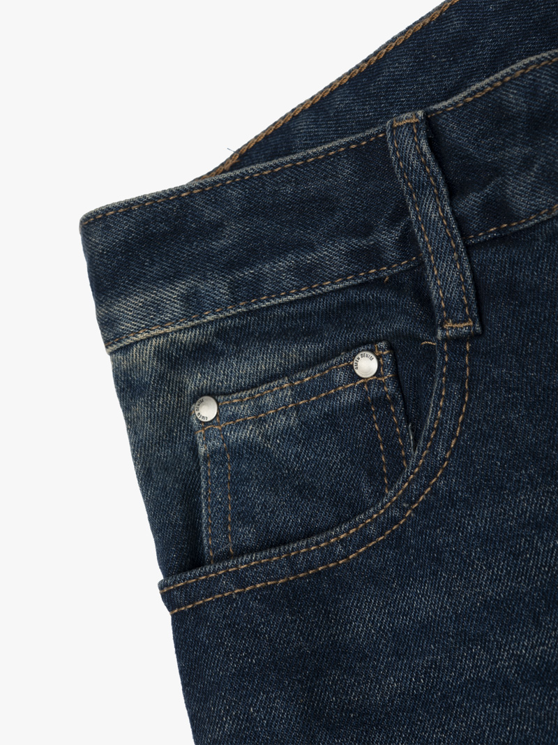 Quần Jean Trơn Form Straight QJ136 Màu Xanh
