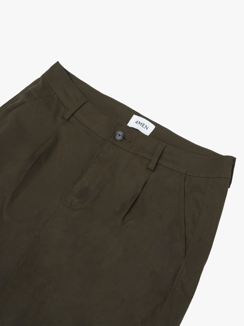 Quần Kaki Trơn Xếp Ly Form Straight QK037 Màu Be Đậm
