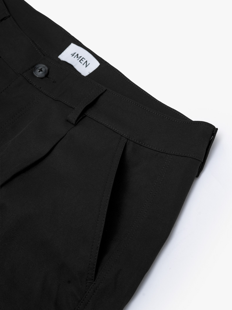 Quần Kaki Trơn Xếp Ly Form Straight QK037 Màu Đen