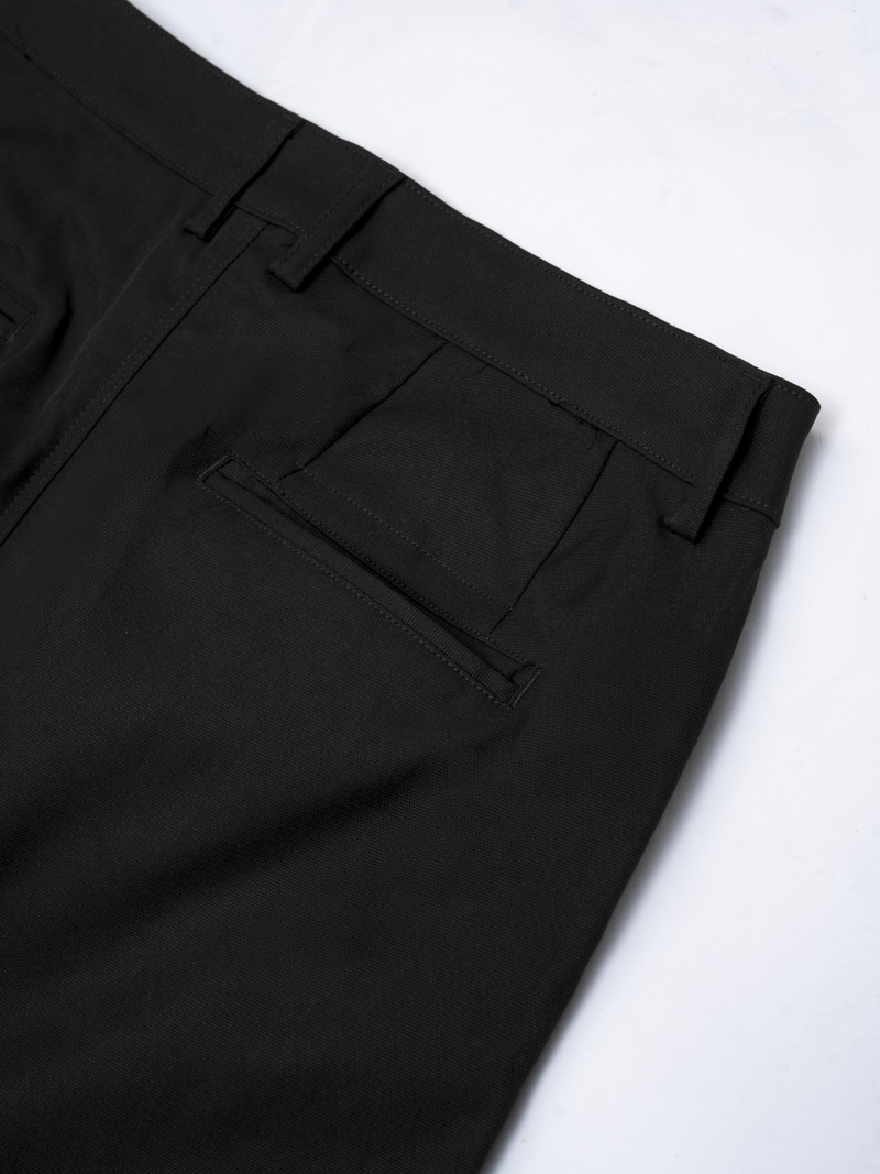 Quần Kaki Trơn Xếp Ly Form Straight QK037 Màu Đen