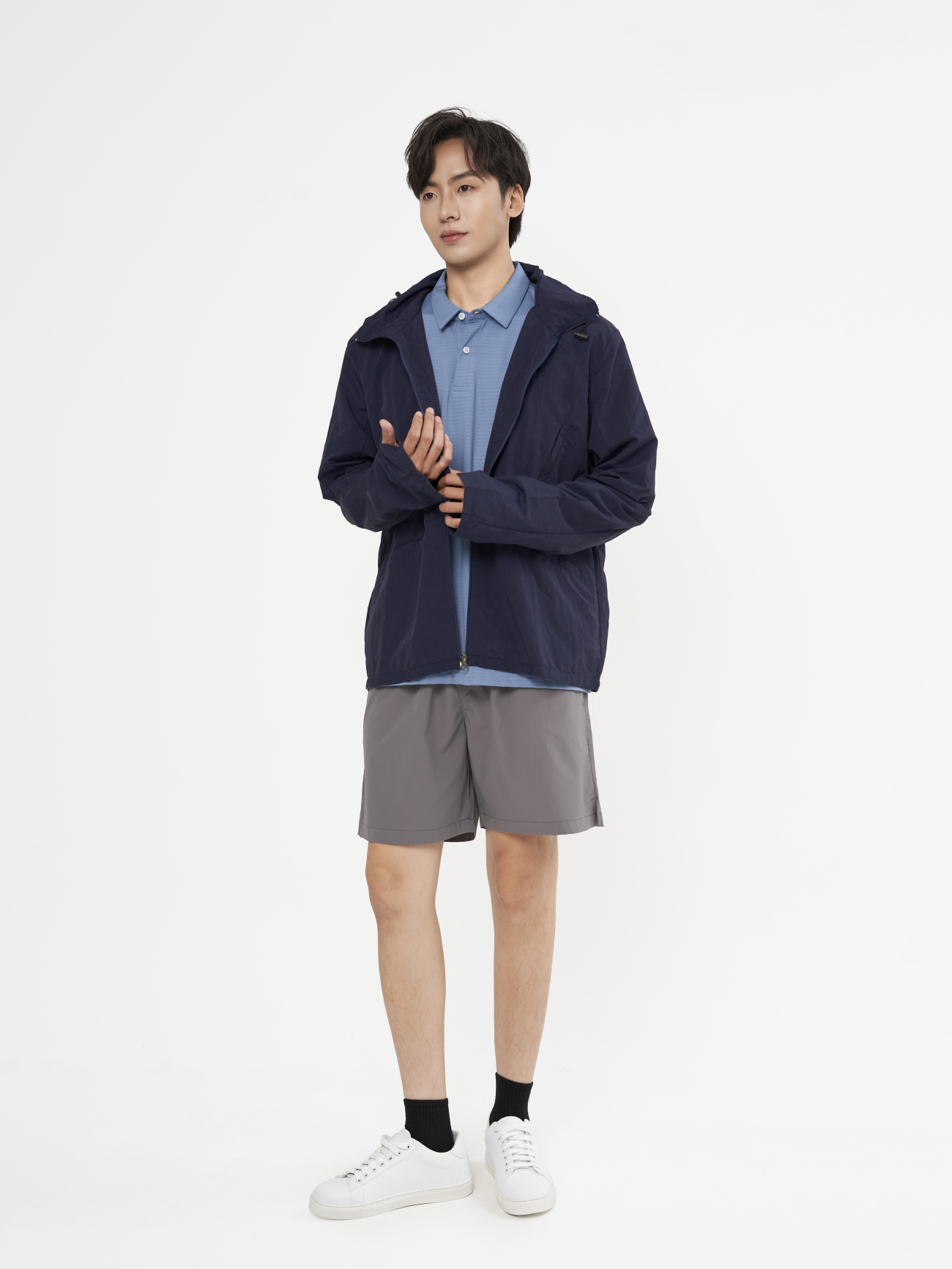 Quần Short Thể Thao 6inch Thêu logo 4m Form Relax QS082 Màu Xám Đậm