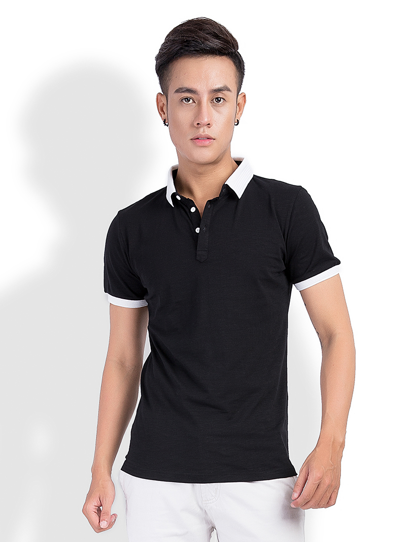 Áo Thun Đen Có Cổ AT740