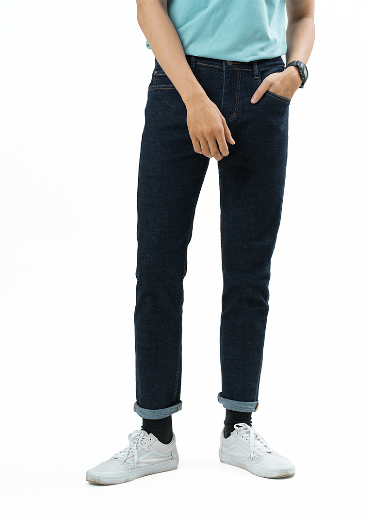 quan jeans can ban form slimfit qj006 mau xanh den